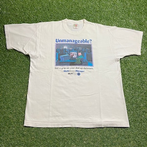 Vintage Multi Tech Systems T Shirt Tee Made USA Size Xtra Large XL Microsoft Windows Bill Gates Computer Technology Program Modem Manager