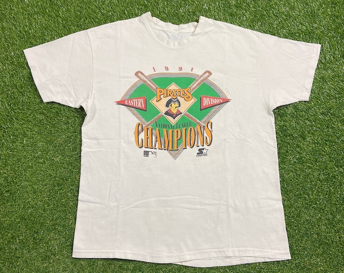 Vintage Pittsburg Pirates T Shirt Tee Starter Size Large L MLB Baseball Clemente Bond Pennsylvania 1990s 90s