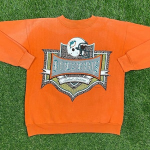 Vintage Miami Dolphins Crewneck Sudadera del sábado Hecho EE.UU. Tamaño Grande L NFL Fútbol Florida Dan Marino Pull Over Comfy 90s 1990s
