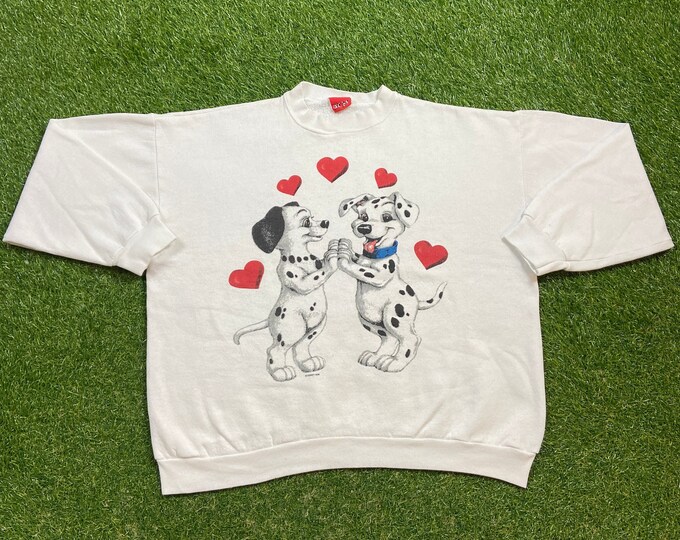 Vintage 101 Dalmatians Crewneck Sweatshirt Size Xtra Large XL Walt Disney World Cruella De Vil 1996 Animated Movie 90s Pull Over Oversized