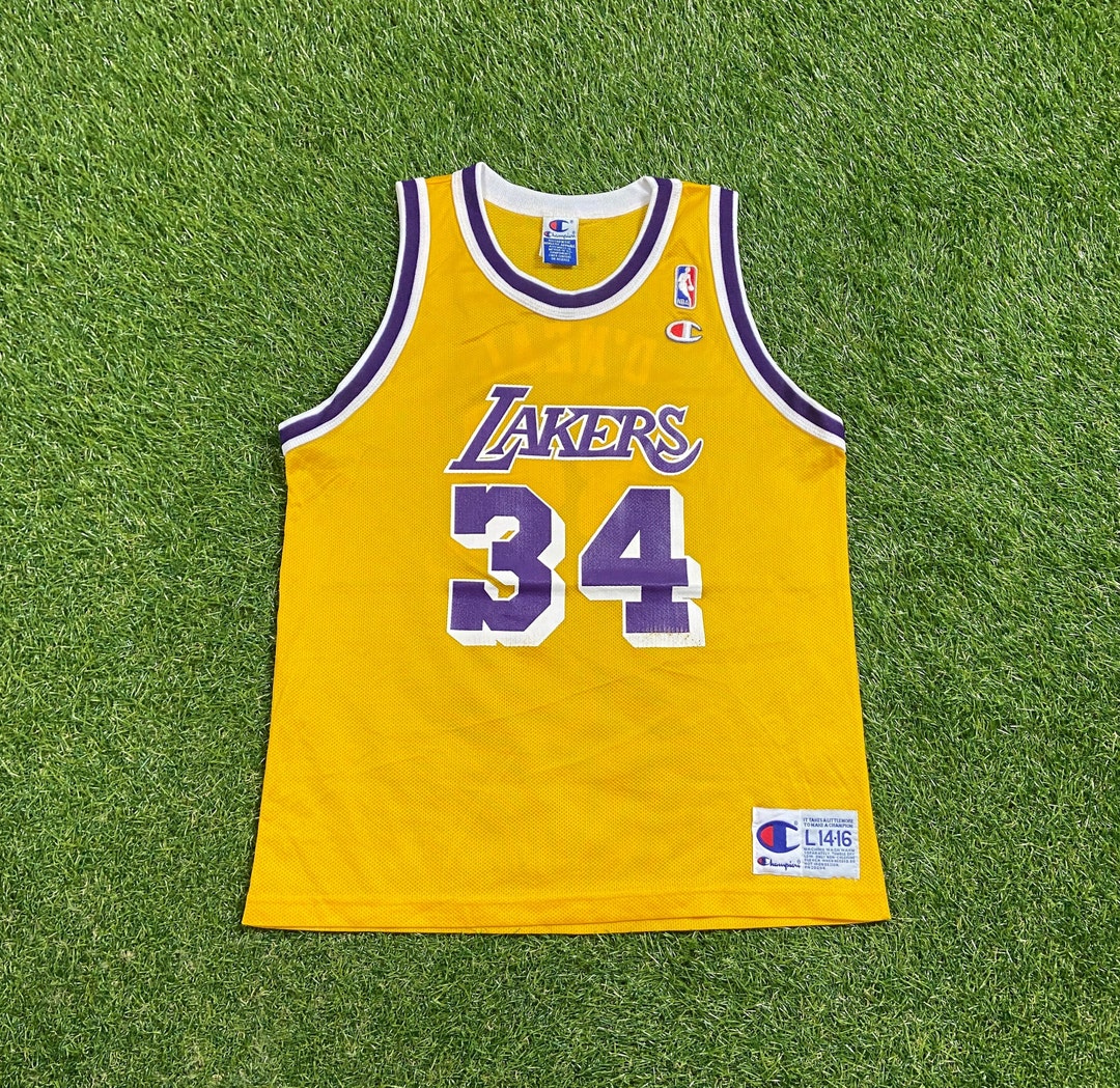 Vintage Los Angeles Lakers Shaquille O'neill #34 Jersey Champion