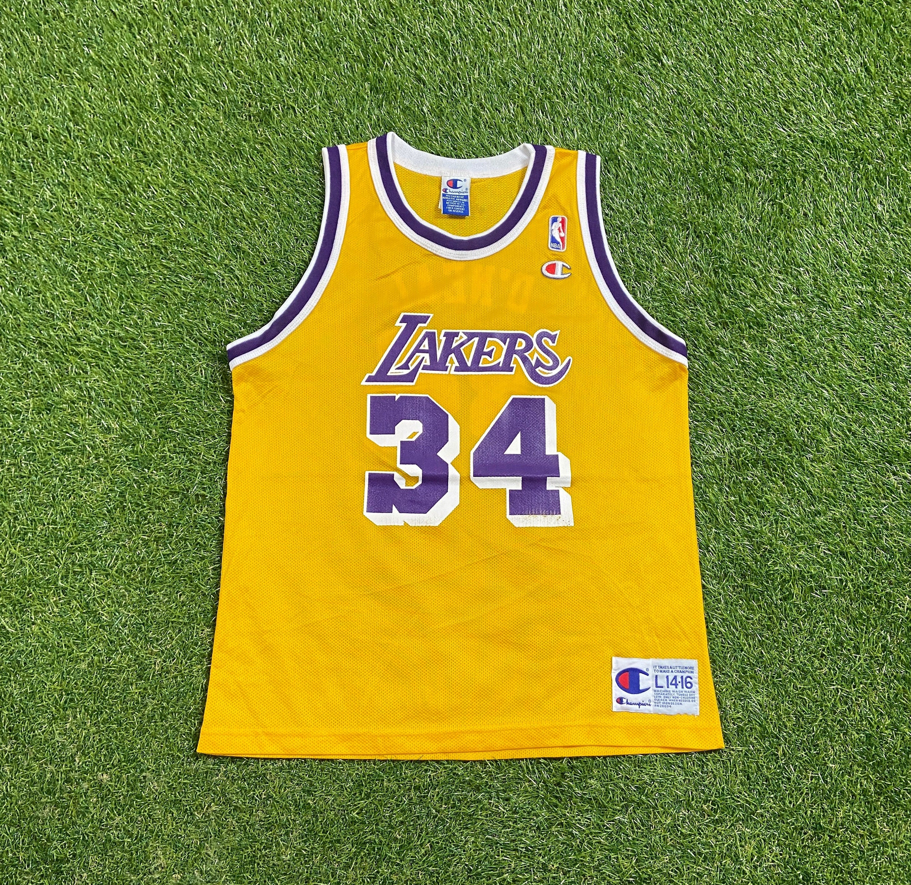 Vintage 90s Los Angeles Lakers 34 Shaquille O'neal Shaq 