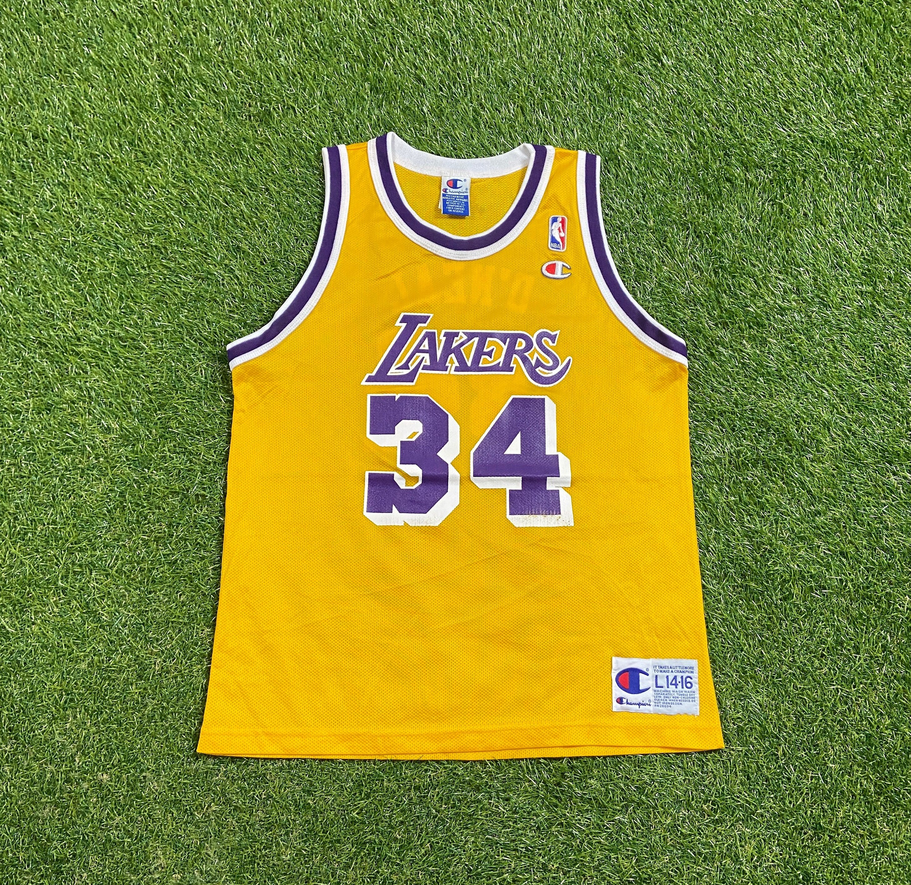 Men's Mitchell & Ness Shaquille O'Neal Purple Los Angeles Lakers Hardwood  Classics Name & Number Pullover Hoodie