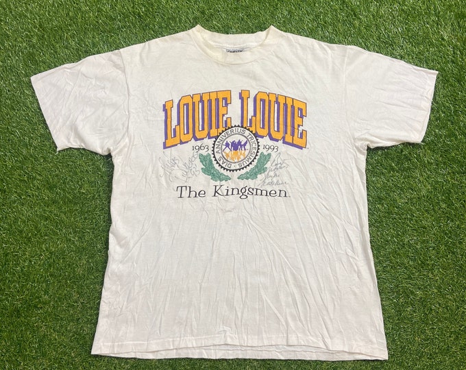 Vintage The Kingsmen Louie Louie T Shirt Tee Rock Band Tee Oneita Made USA Size Large L 1980s 80s Classic Rock