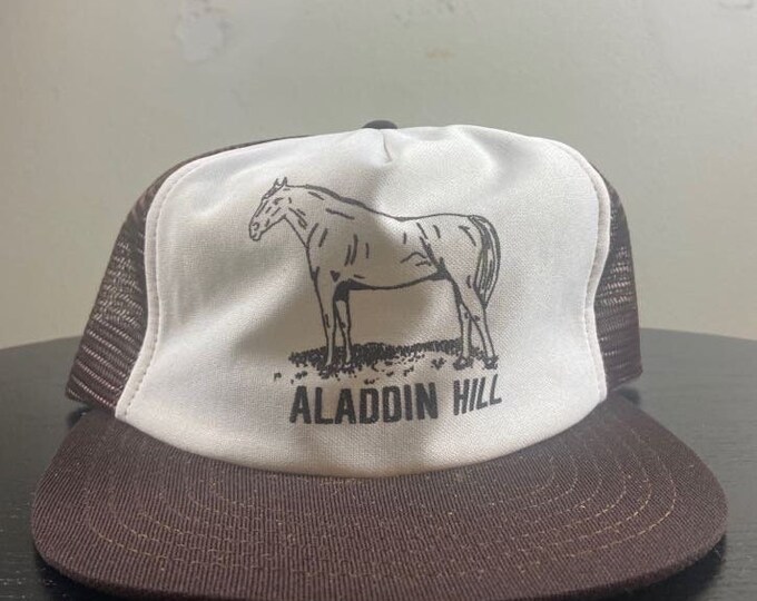 Vintage Aladdin Hill Snapback Hat Made USA OSFA Classic Trucker Hat Rare Cap 1970s 70s
