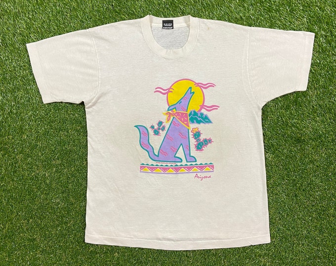 Vintage Arizona T shirt Tee Screen Stars Made USA Size Large L Phoenix Desert Suns Cardinals Diamondbacks 1980s 80s Howling