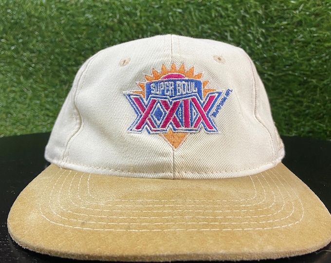 Vintage Super Bowl XXIX 1995 Strap Back Hat Cap OSFA NFL Football Miami Florida 49ers Chargers California 1990s 90s