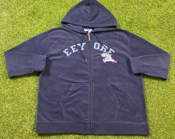 Vintage Winnie the Pooh Eeyore Hoodie Sweatshirt Size XXL 2XL Walt Disney World 80s 90s WDW Disneyland Pull Over Oversized