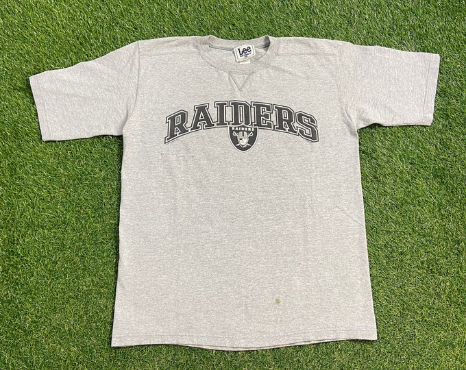Vintage Oakland Raiders T Shirt Tee Lee Sport Made USA Size Large L NFL Football Los Angeles California Las Vegas NWA 1990s 90s
