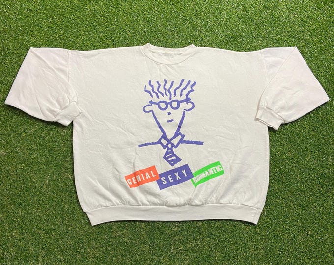 Vintage Fido Dido Crewneck Sweatshirt Size Small S Classic Cartoon Graphic Comic Book Original Stanley Desantis 1980s Pull Over Oversized