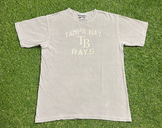 Vintage Tampa Bay Devil Rays T Shirt Tee Size Medium M MLB Baseball American League Bucs Florida 1990s 90s