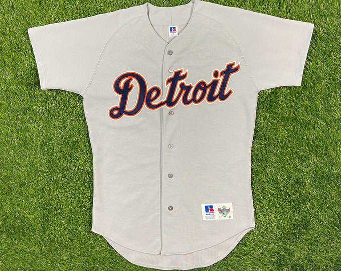 Vintage Detroit Tigers Jersey Russell Athletic Made USA Size 40 Medium MLB Baseball Michigan M Authentic