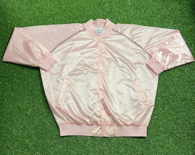Vintage Pink Ladies Bomber Jacket Cruisin USA Size XXL 2XL St Louis Missouri High Quality Classic Comfortable Apparel Great Fit 1990s 90s