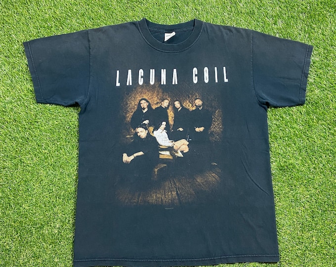 Vintage Lacuna Coil T Shirt Anvil Size Large L Rock Band Tee Italian Heavy Metal Rock Tee Rare 1990s 90s