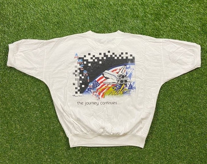 Vintage Lockheed Space Operations Company Long Sleeve Shirt Quitman Made USA Size Large Kennedy Space Center NASA Astronaut