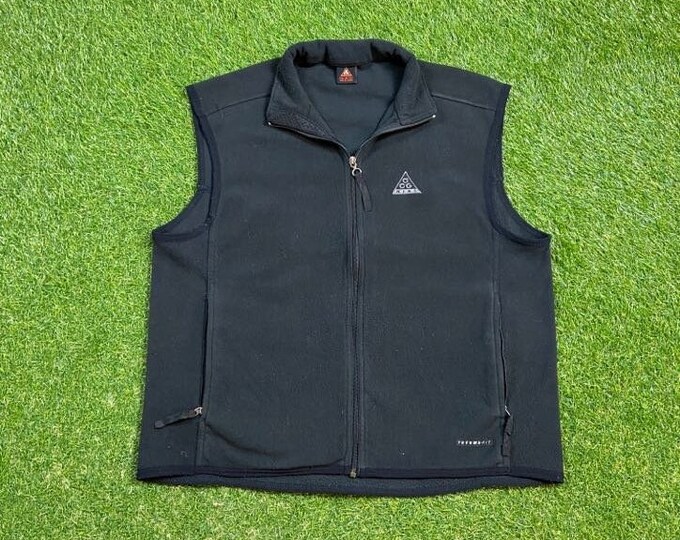 Vintage Nike ACG Fleece Sweater Vest Size Xtra Large XL Nike Check Air Jordan Just Do It Classic Sportswear Warm 1990s 90s