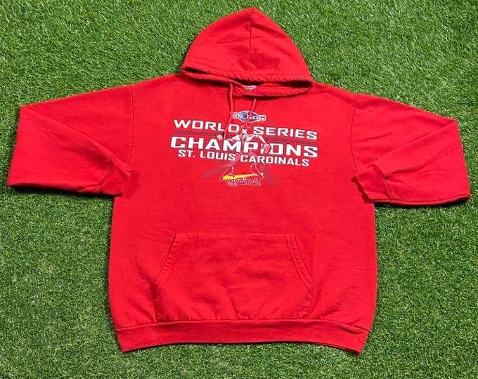 Vintage St Louis Cardinals Crewneck Sweatshirt Size Medium M MLB Baseball Missouri Cards Red World Series 2006 Pull Over Oversized 00s