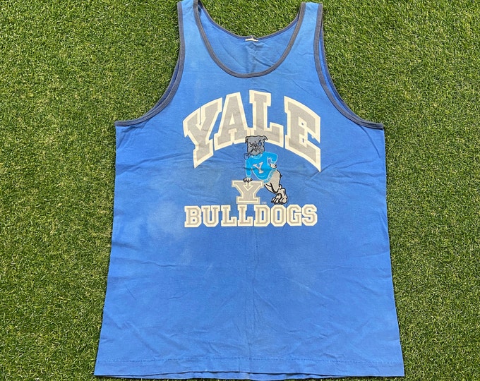 Vintage Yale University Tank Top Shirt Size Xtra Large XL Ivy League College Bulldogs Connecticut New Haven 1990s 90s