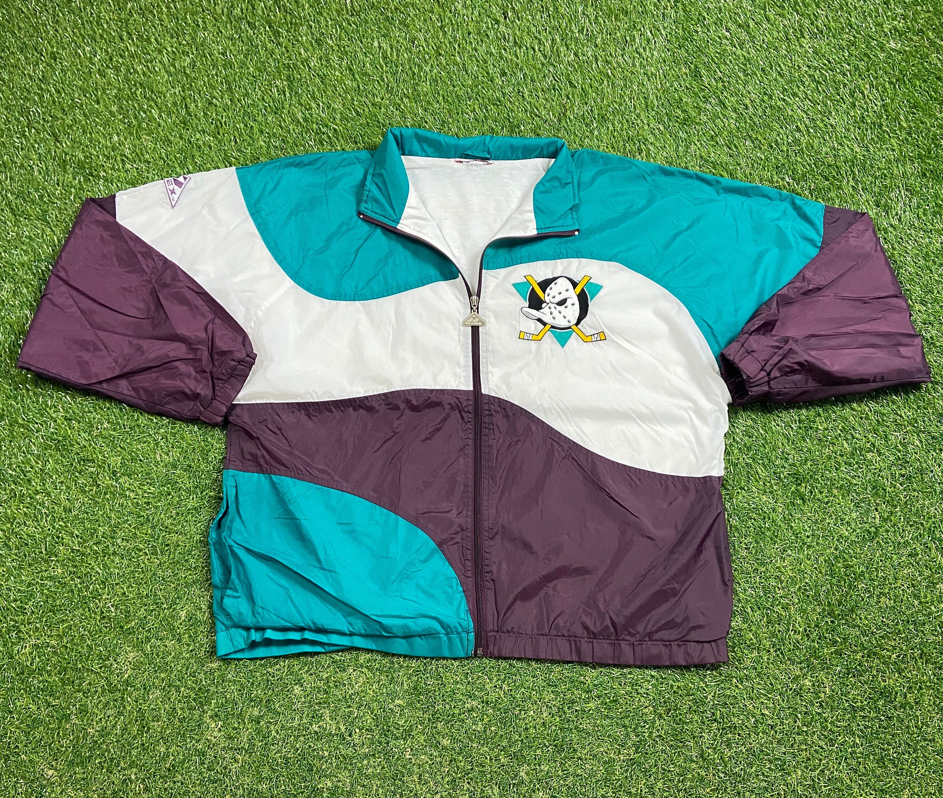 Vintage 90s Mighty Ducks of Anaheim Kangaroo Style Starter Jacket