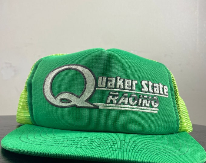Vintage Quaker State Racing Hat OSFA Motor Sports Classic NASCAR Racing Daytona 500 1970s 70s Trucker