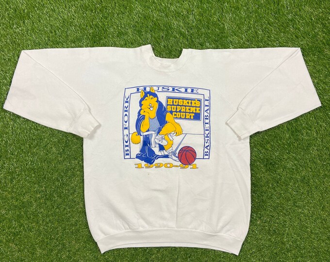 Vintage University of Washington Huskies Supreme Court Crewneck Sweatshirt Fruit Loom l USA Xtra Large XL NCAA College Basketball 1990s 90s
