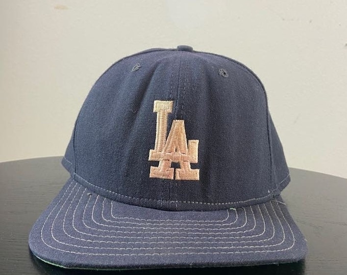 Vintage Los Angeles Dodgers Fitted Hat New Era Made USA Size 7 1/4 MLB Baseball LA California 1980s 1990s