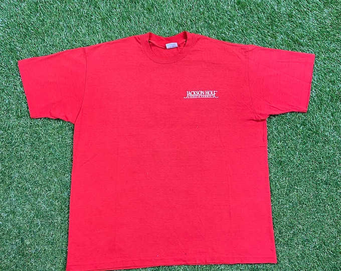 Vintage Jackson Hole Golf and Tennis T Shirt Tee Stedman Made USA Size Xtra Large XL Wyoming 1980s 80s