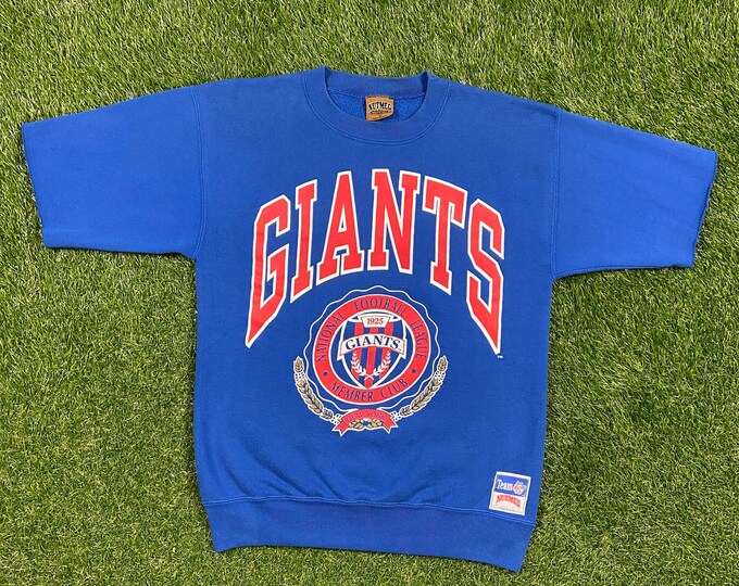 Vintage New York Giants Crewneck Sweatshirt Nutmeg Mills Made USA Size Medium M NFL Football Ny Meadowlands Pull Over Oversized