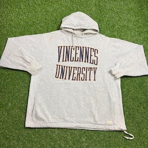 Vintage Vincennes University Hoodie Sweatshirt Size XXL 2XL NCAA College Football Indiana Classic Pull Over Oversized 1990s 90s