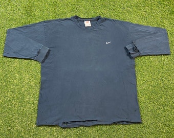 Vintage Nike Long Sleeve T Shirt Tee Made USA Size Xtra Large XL Air Jordan Just Do It Rare 1990s 90s Sportswear Big Print Swoosh Jordan