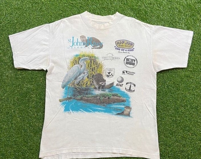 Vintage Ron Jon Surf Shop  T Shirt Tee Size Large L Coco Beach Florida FL 1980s 80s Original