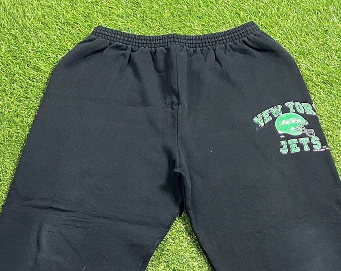 Vintage New York Jets Sweat Pants Logo 7 Made USA Size Xtra Large XL NFL Football Ny Joe Namath Warm 1990s 90s