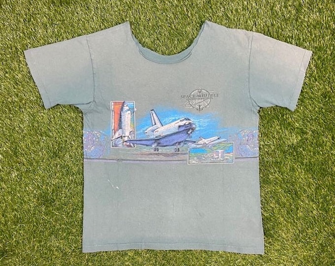 Vintage NASA T Shirt Tee Size Large L Kennedy Space Center Florida Unique Galaxy Moon Space Shuttle