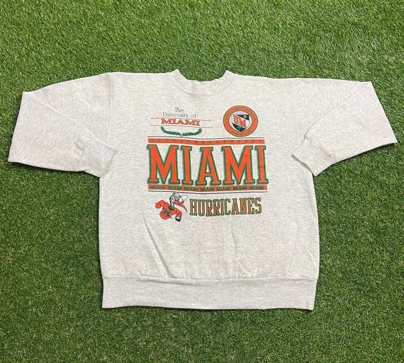 Vintage University of Miami Hurricanes Crewneck Sweatshirt Made USA Size Xtra Large XL 305 the U Miami Style Florida NCAA College Football Etsy