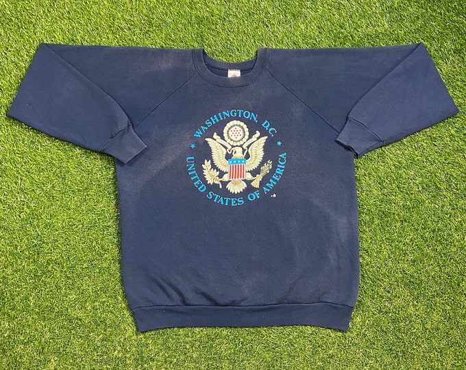 Vintage Washington DC Crewneck Sweatshirt Made USA Size Xtra Large XL United States of America District of Columbia 1990s 90s Pull Over