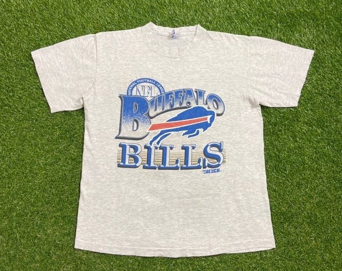 Vintage Buffalo Bills T Shirt Tee Trench Made USA Size Large L NFL Football New York Ny 1990s 90s