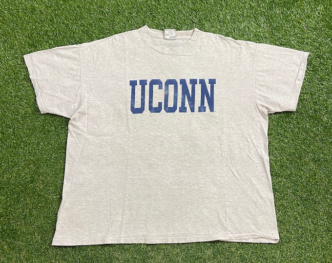 Vintage University of Connecticut Huskies UCONN T Shirt Tee Made USA Size 3X NCAA College Basketball 1990s 90s