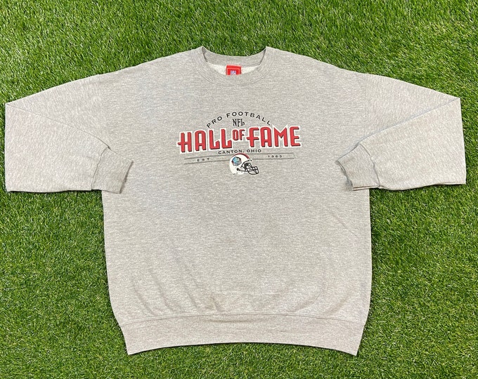 Vintage Pro Football NFL Hall of Fame Canton Ohio Crewneck Sweater Size Xtra Large XL NFL Football Pull Over Oversized