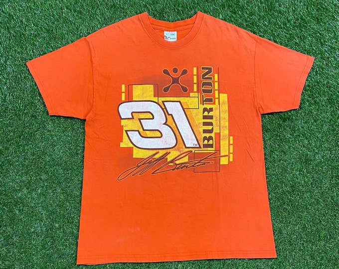 Vintage Jeff Burton T Shirt Tee Chase Authentics Size Large L NASCAR Racing Daytona 500 1990s 90s