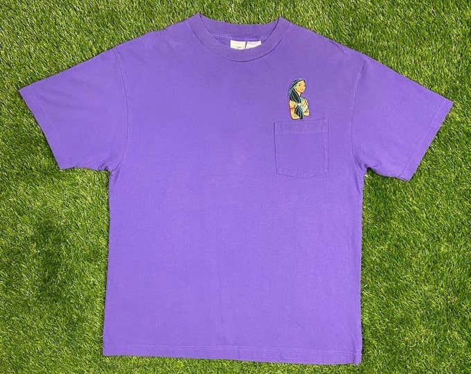 Vintage Pocahontas Pocket T Shirt Tee The Disney Store Size Xtra Large Walt Disney World 1995 Animation Film XL
