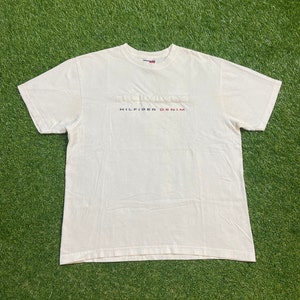 Vintage Tommy Hilfiger T Shirt Tee Tommy Jeans Size Large L Multi Colored Quality 90s TH Comfortable Fit 1990s