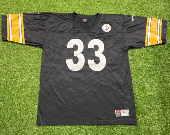 Vintage Pittsburgh Steelers Burns #33 Jersey Nike Made USA Size Large L NFL Football Pennsylvania Big Ben 00s