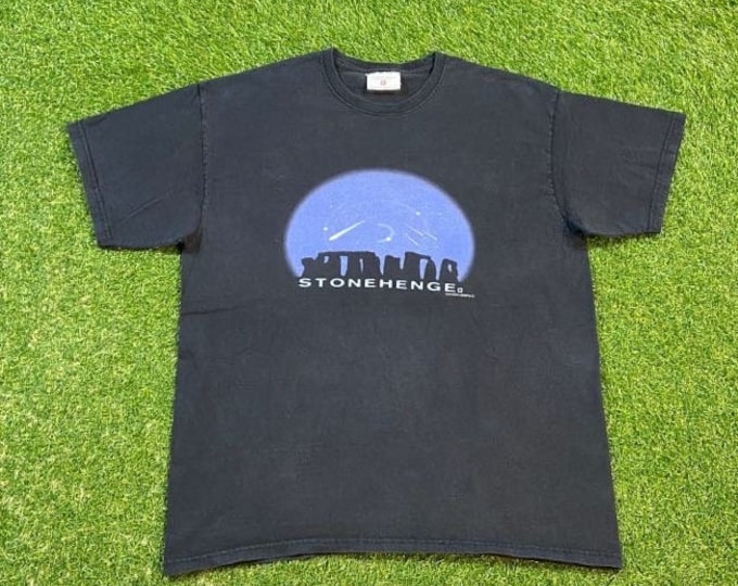 Vintage Stonehenge T Shirt Tee English Heritage Size Xtra Large XL Prehistoric Monument United Kingdom UK England Original Euro 1990s 90s