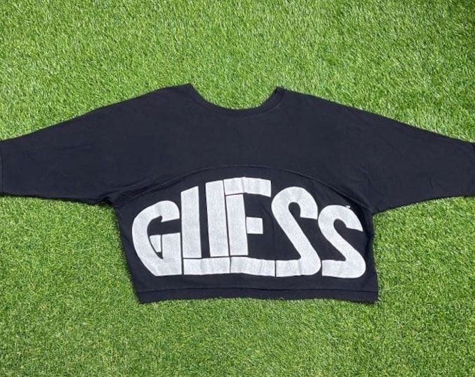 Vintage Guess Jeans USA Crop Top Shirt Tee Made USA Size Small S Designer 80s Classic Rare GUESS ? Jeans 1980s Original