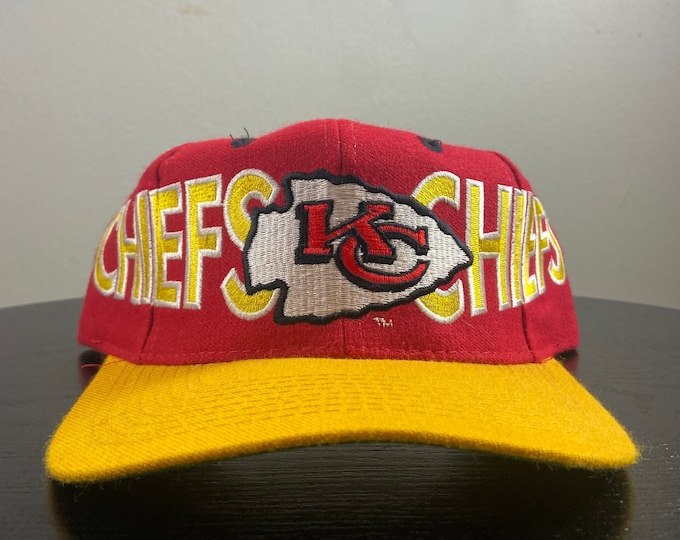 Vintage Kansas City Chiefs Snapback Hat Ajd OSFA NFL Football Super Bowl Champions KC Pat Mahomes 1990s 90s