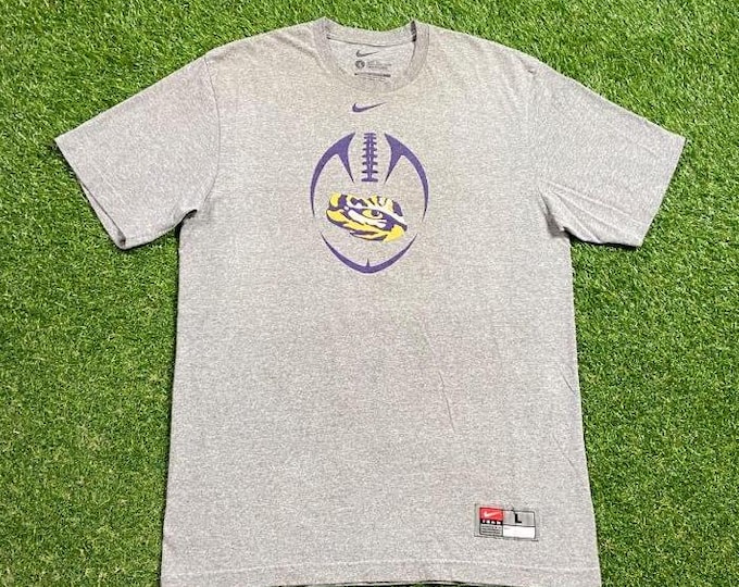 Vintage Louisiana State University T Shirt Tee Nike Size Large L NCAA College Football Baton Rouge Fighting Tigers LSU Classic 1990s 90s