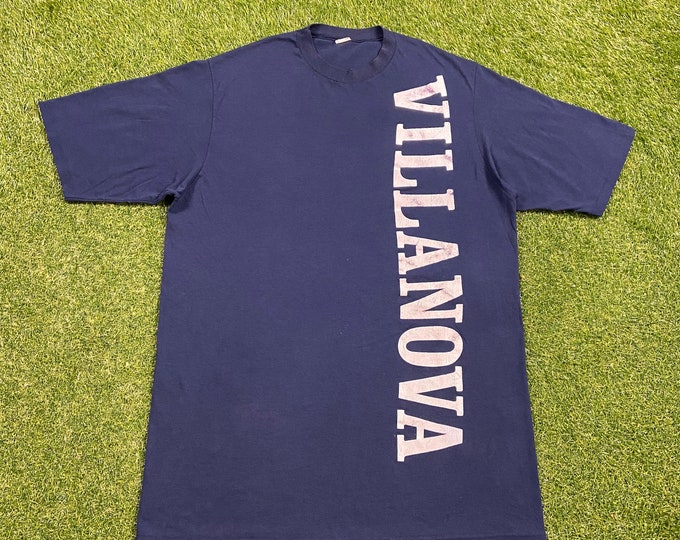 Vintage Villanova University T Shirt Tee Soffe Shirts Made USA Size 4X NCAA College Basketball Philadelphia Pennsylvania