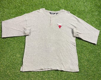 Vintage Chicago Bulls Long Sleeve Shirt Size Large L NBA Basketball Michael Jordan Rodman Pippen 1990s 90s