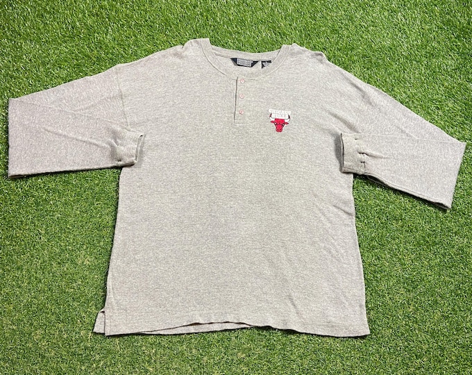 Vintage Chicago Bulls Long Sleeve Shirt Size Large L NBA Basketball Michael Jordan Rodman Pippen 1990s 90s