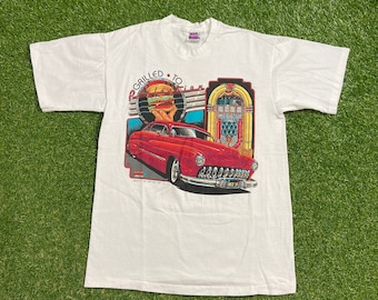 Vintage Andy's T Shirt Tee Made USA Size Large L In and Out Burger Grilled to Perfection Burger King McDonald's Fast Food Coke Classic 1990s
